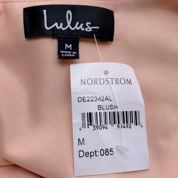 Lulus "NEW" Blush Pink V-Neck Sleeveless Darling Delight Skater Dress Size M - Picture 9 of 10